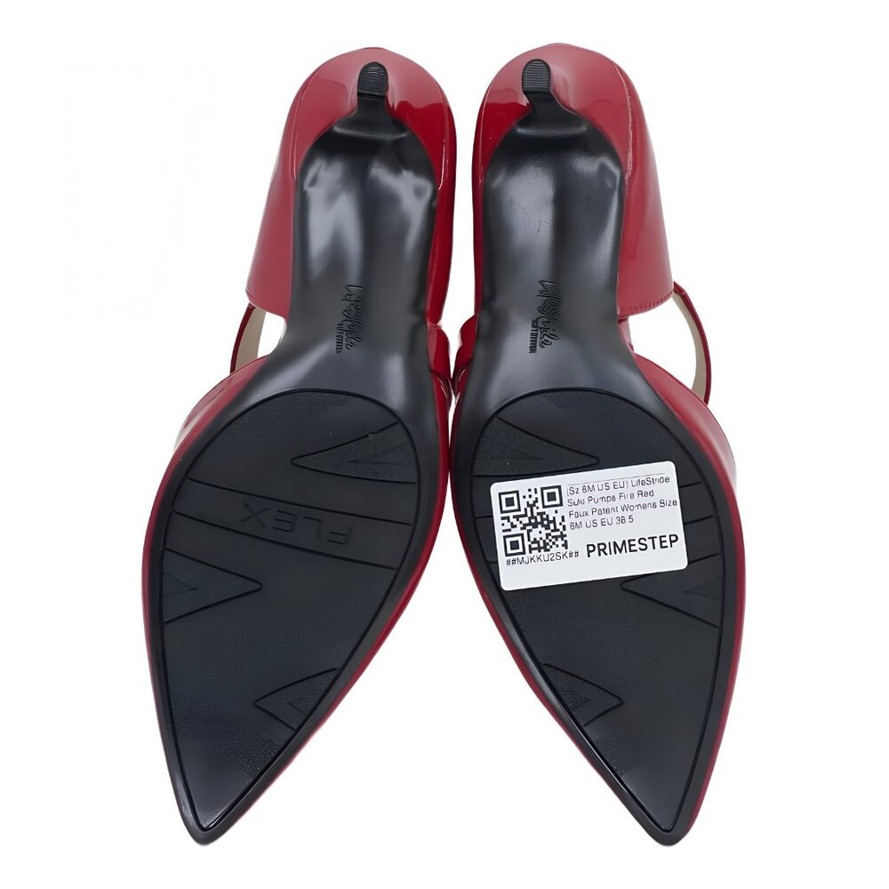 LifeStride Suki Pointed Cross-Strap Pumps Red Patent US 8M EU 38.5 - Picture 6 of 6